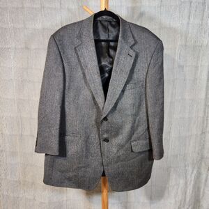 Hunt Valley $199 46R 100% Lambswool Gray Tweed Sport Coat Blazer